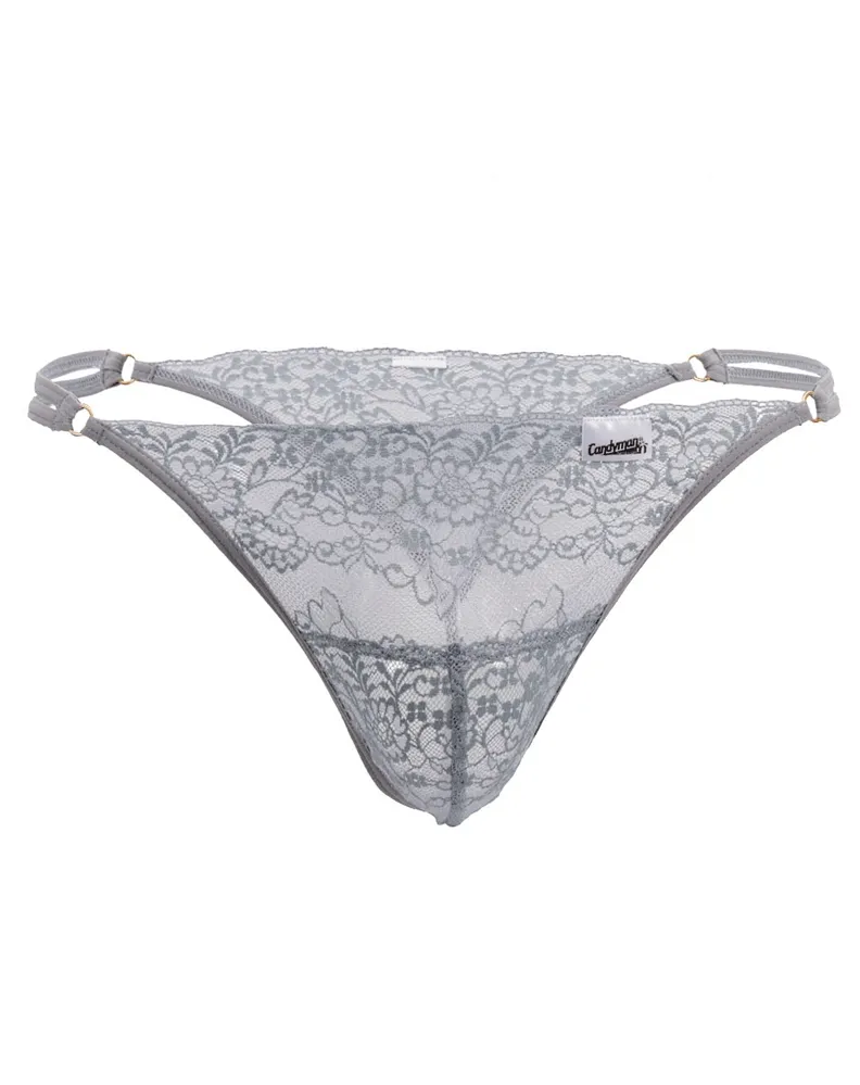 Bekleidung_Candyman_Herrenunterwäsche Candyman 99421x Spitzen-G-String Tangas Grau