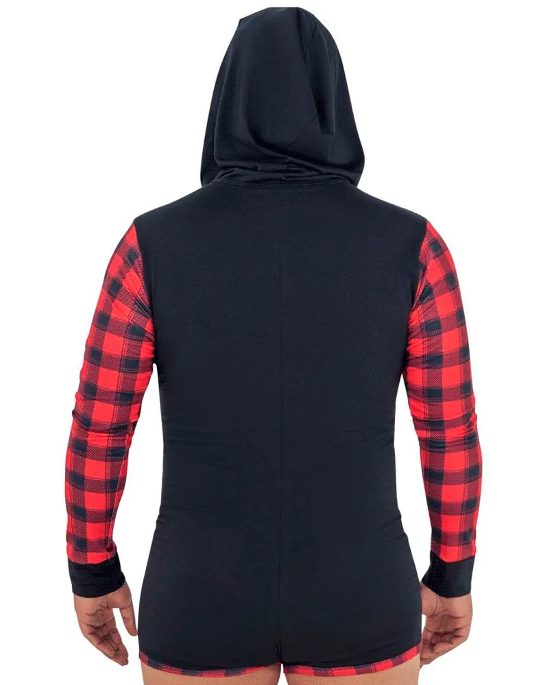 Kleidung_Candyman_Herrenunterwäsche Candyman 99575x Kapuzen-Body Schwarz