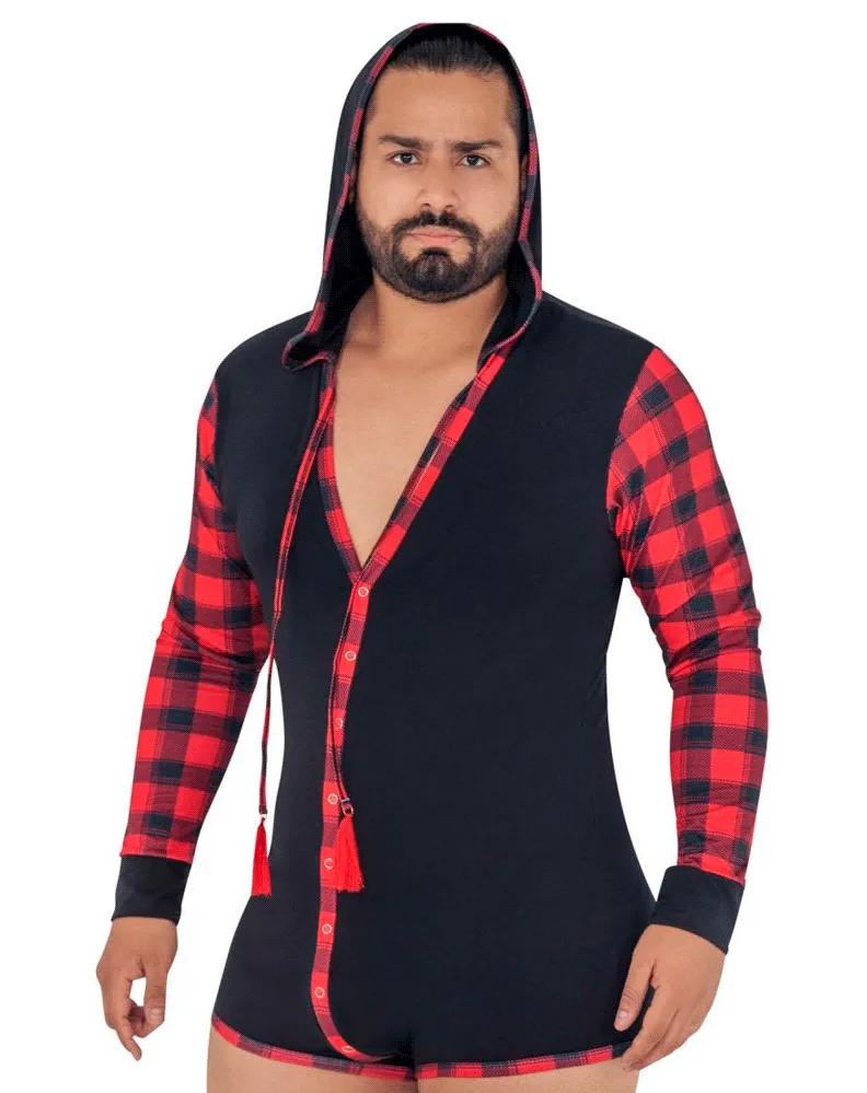 Kleidung_Candyman_Herrenunterwäsche Candyman 99575x Kapuzen-Body Schwarz