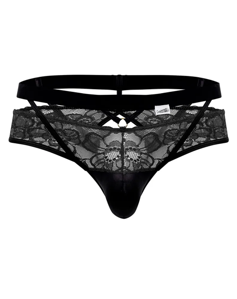 Bekleidung_Candyman_Herrenunterwäsche Candyman 99627 Spitzen-Jockstrap Schwarz