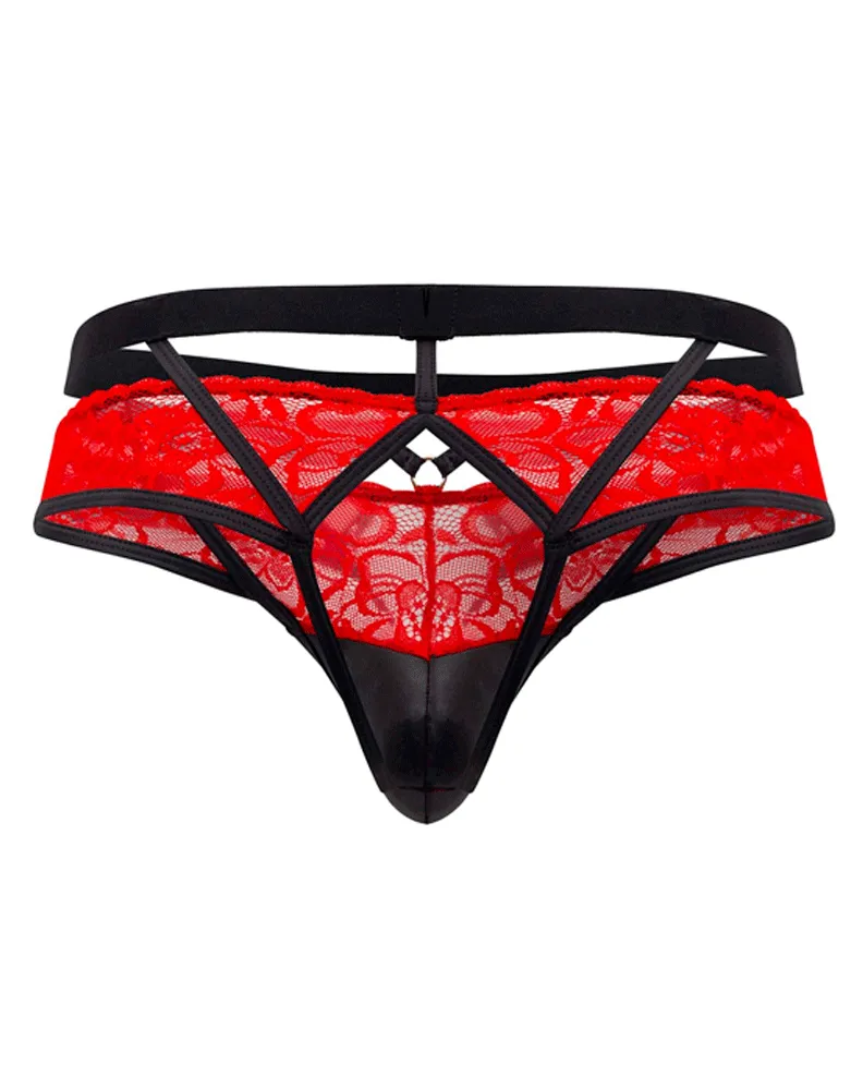 Bekleidung_Candyman_Herrenunterwäsche Candyman 99627 Spitzen-Jockstrap Rot