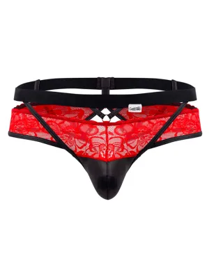Clothing_Candyman_Mens Underwear Candyman 99627 Lace Jockstrap Red