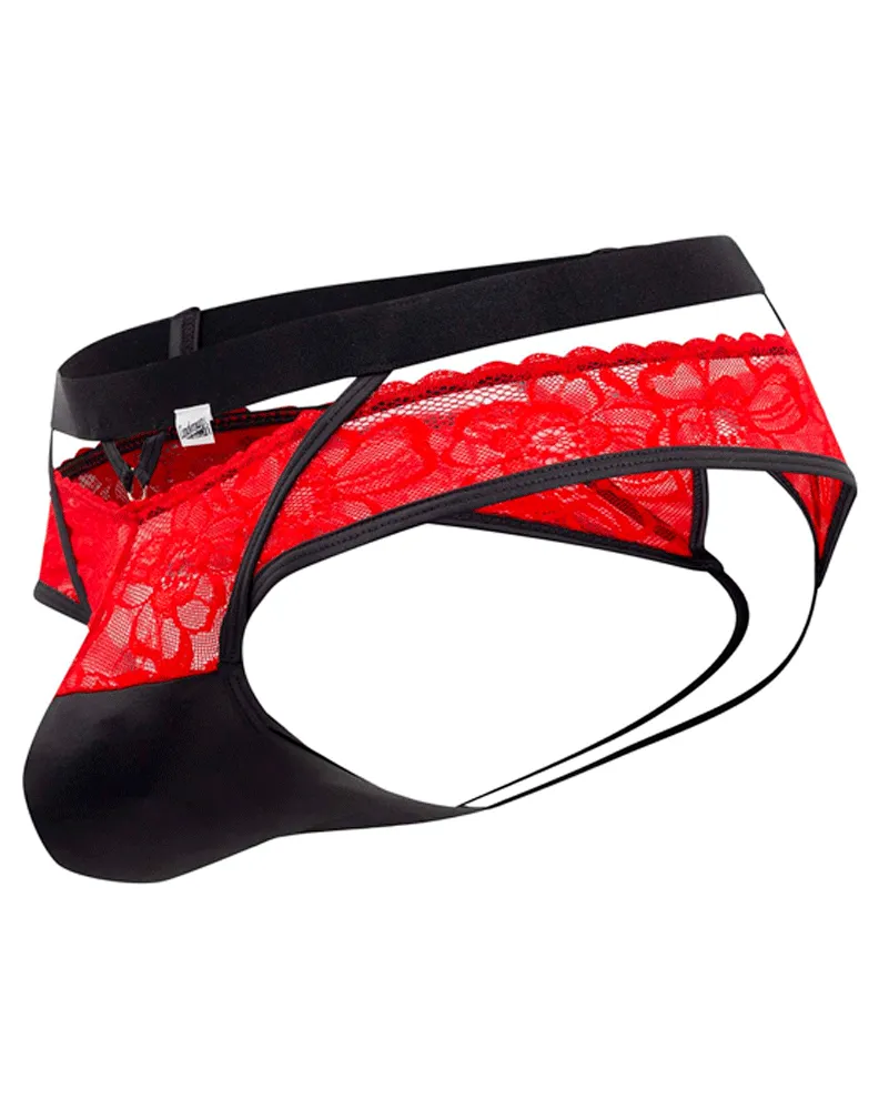 Bekleidung_Candyman_Herrenunterwäsche Candyman 99627 Spitzen-Jockstrap Rot