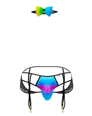 Clothing_Candyman_Mens Underwear Candyman 99630 Colorful Garter Jockstrap Rainbow