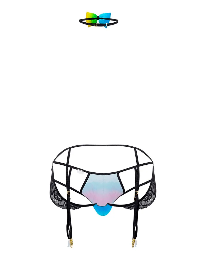 Bekleidung_Candyman_Herrenunterwäsche Candyman 99630 Bunter Strumpfhalter-Jockstrap Regenbogen