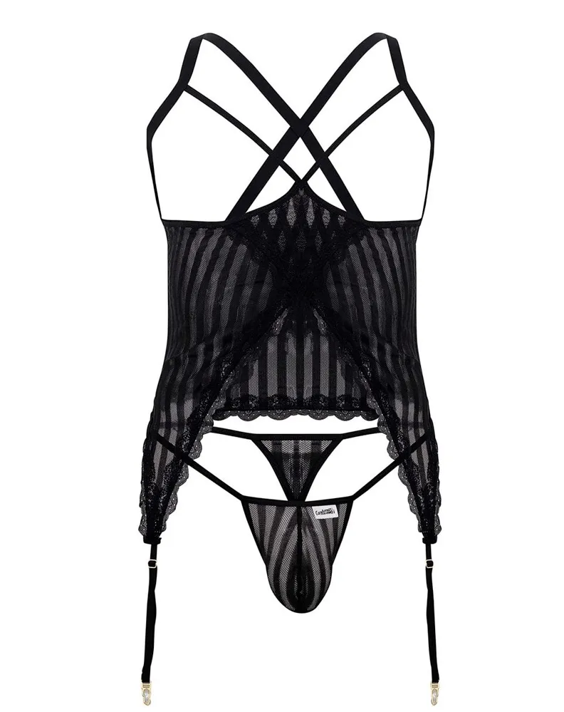 Bekleidung_Candyman_Herrenunterwäsche Candyman 99654 Mesh-Zweiteiler Schwarz