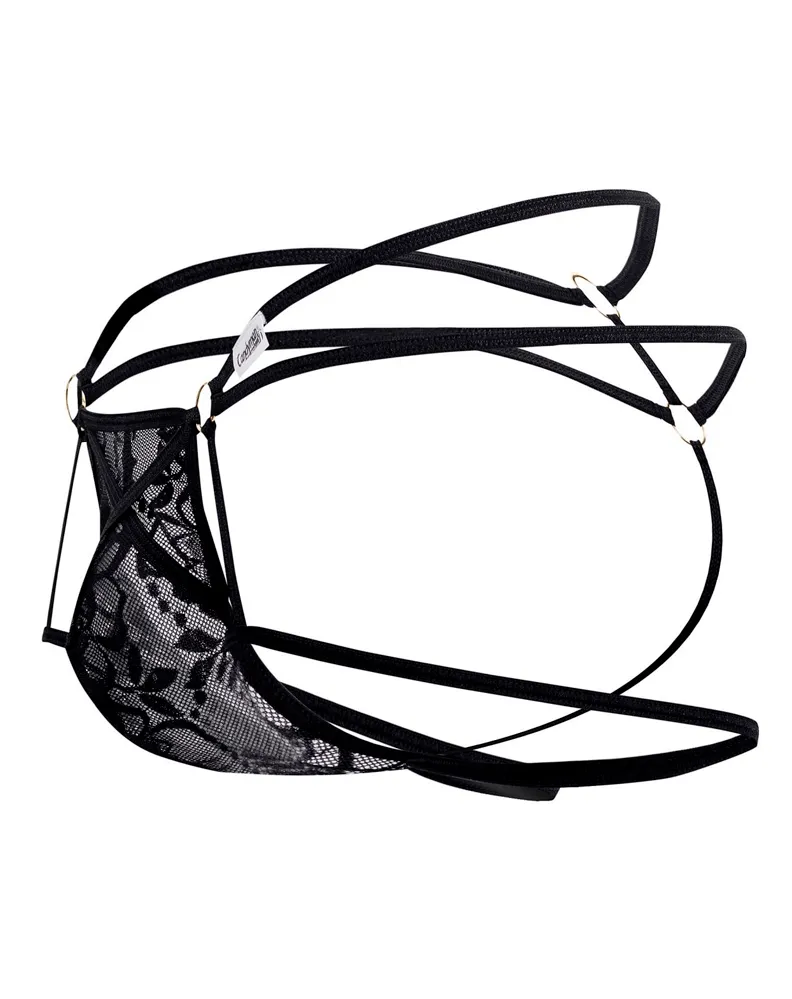 Bekleidung_Candyman_Herrenunterwäsche Candyman 99671 Spitzen-Jockstrap-Tanga Schwarz