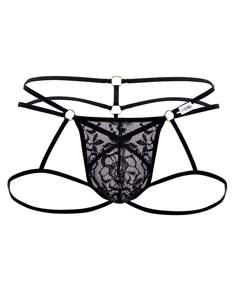 Bekleidung_Candyman_Herrenunterwäsche Candyman 99671 Spitzen-Jockstrap-Tanga Schwarz