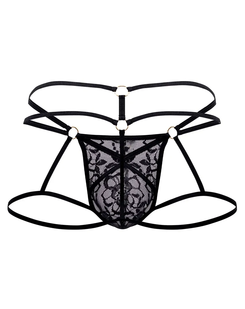 Bekleidung_Candyman_Herrenunterwäsche Candyman 99671 Spitzen-Jockstrap-Tanga Schwarz