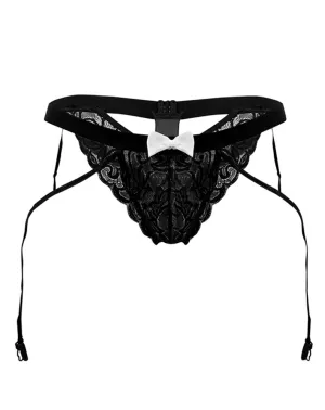 Clothing_Candyman_Mens Underwear Candyman 99679 Lace Garter Briefs Black