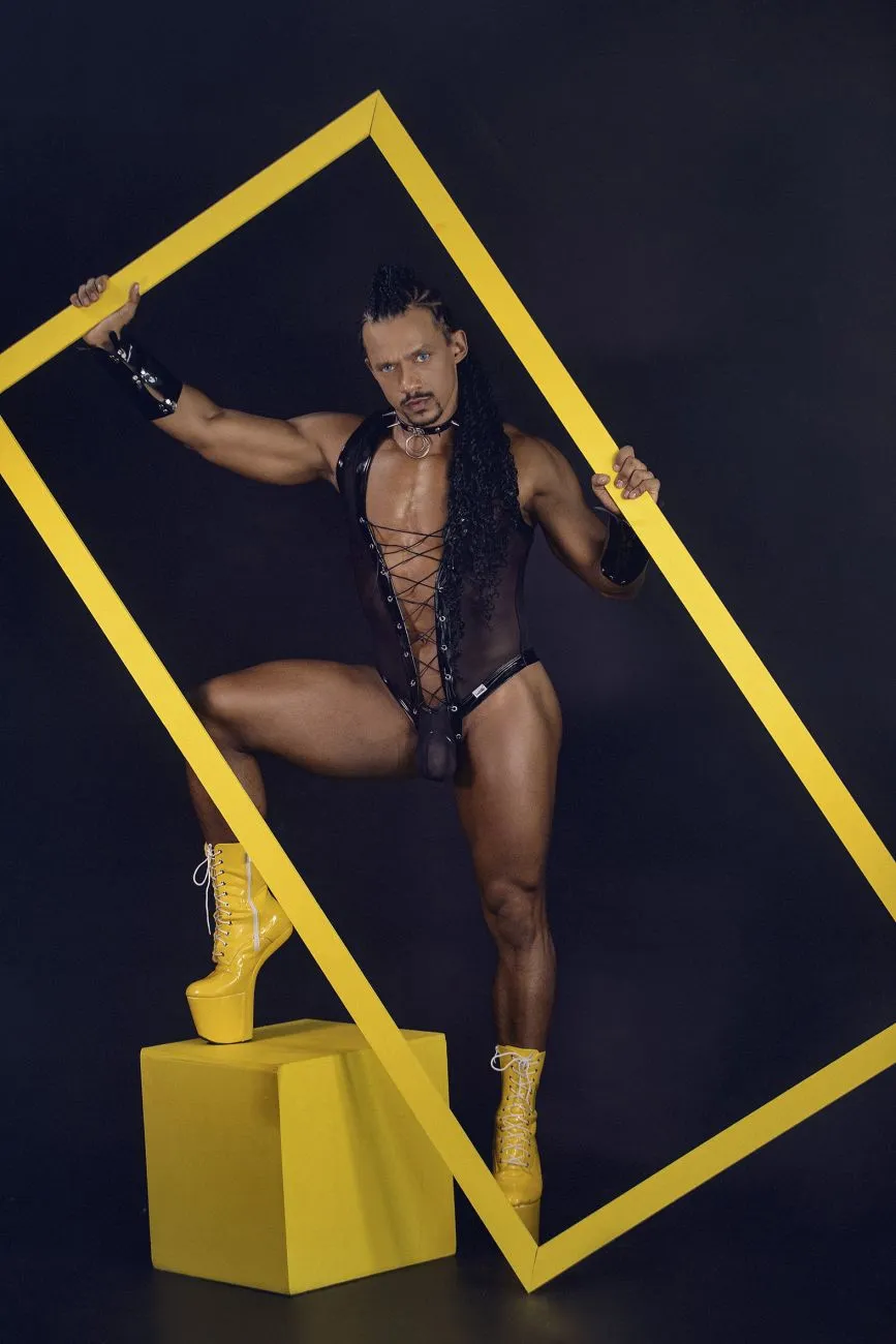 Bekleidung_Candyman_Herrenunterwäsche CandyMan 99774 Gladiatoren-Bodysuit Farbe Schwarz