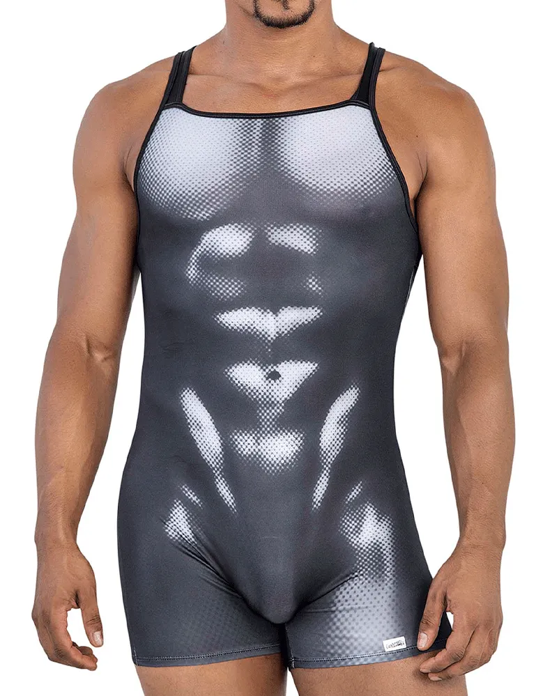 Bekleidung_Candyman_Herrenunterwäsche Candyman 99796 Muskeln-Body Schwarz-Weiß