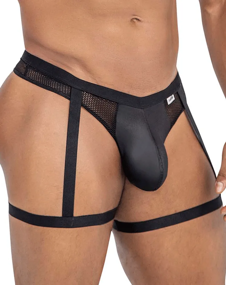 Bekleidung_Candyman_Herrenunterwäsche Candyman 99798 Strumpfhalter-Mesh-Tanga Schwarz