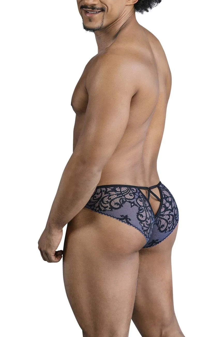 Bekleidung_Candyman_Herrenunterwäsche CandyMan 99830 Spitzen-Slip Farbe Schwarz-Marine