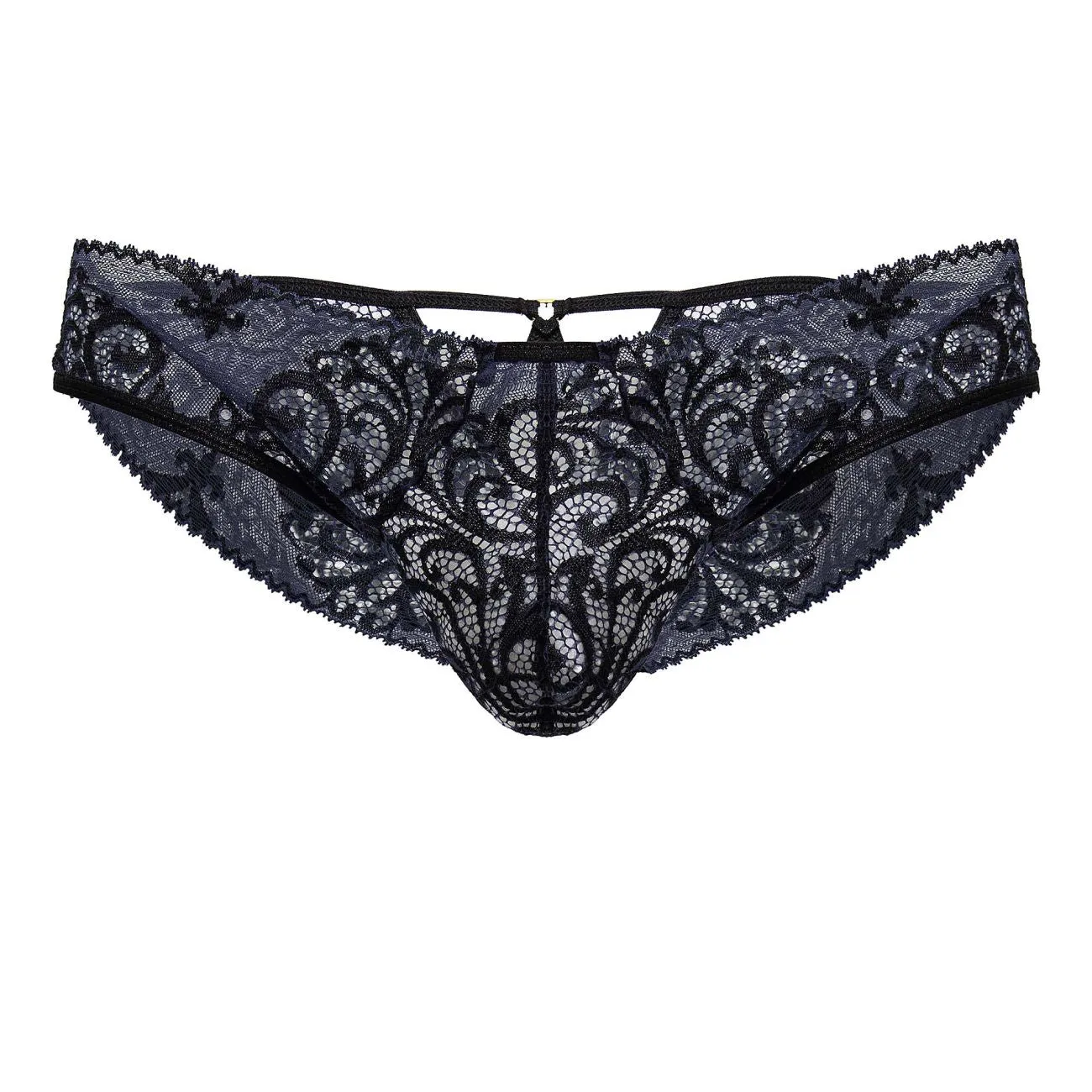 Bekleidung_Candyman_Herrenunterwäsche CandyMan 99830 Spitzen-Slip Farbe Schwarz-Marine