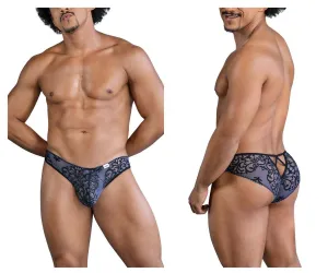 Clothing_Candyman_Mens Underwear CandyMan 99830 Lace Briefs Color Black-Navy