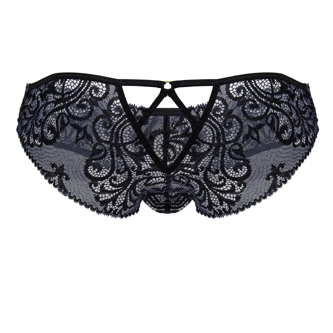 Bekleidung_Candyman_Herrenunterwäsche CandyMan 99830 Spitzen-Slip Farbe Schwarz-Marine