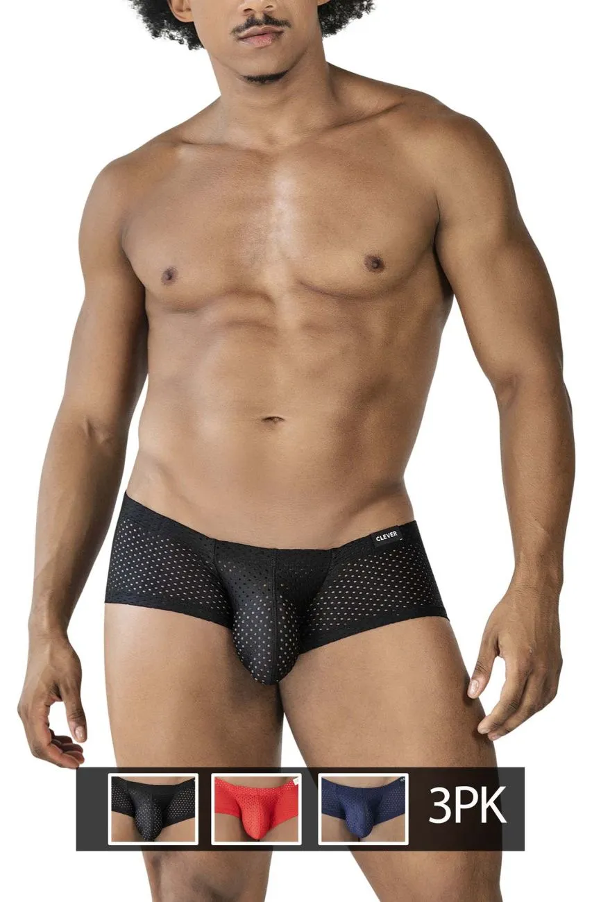 Clever Herrenunterwäsche Clever 229947 3er Pack Australische Latin Trunks Farbe Schwarz-Rot-Blau