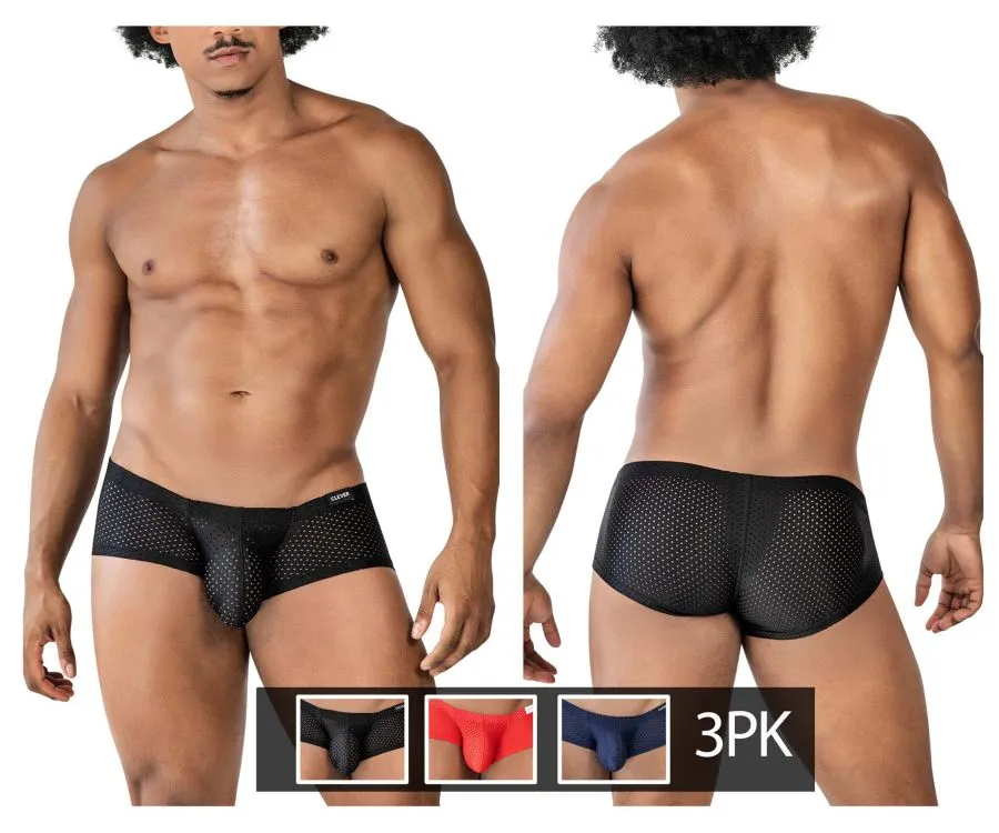 Clever Herrenunterwäsche Clever 229947 3er Pack Australische Latin Trunks Farbe Schwarz-Rot-Blau