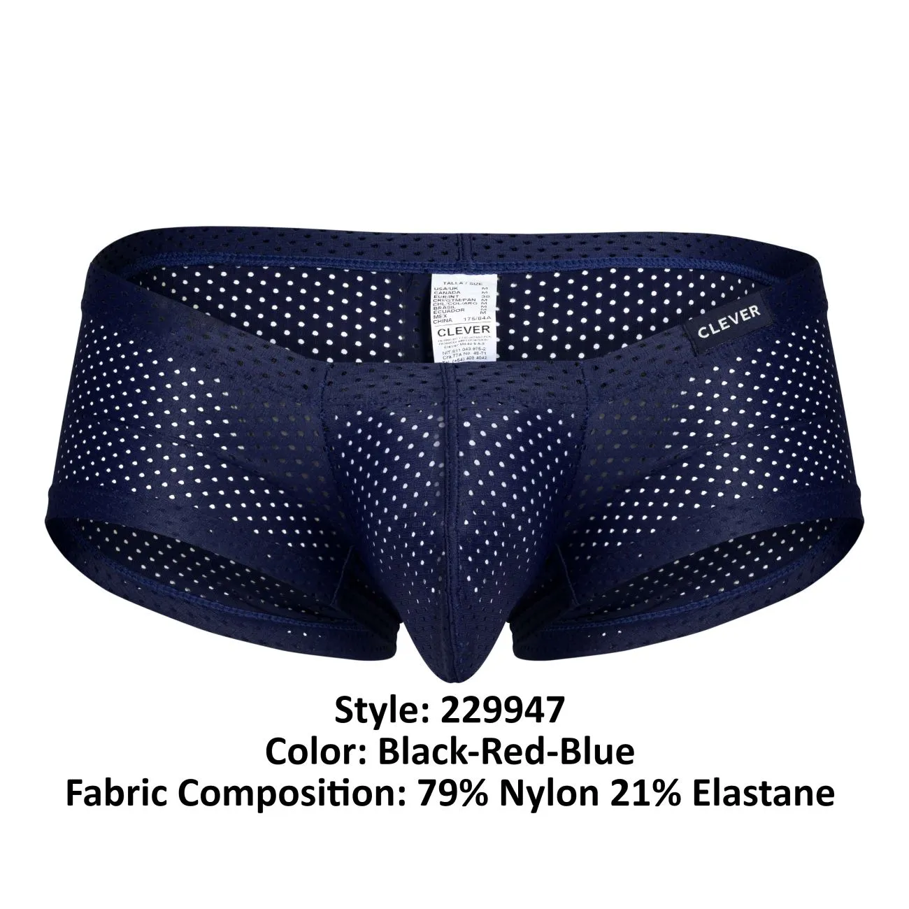 Clever Herrenunterwäsche Clever 229947 3er Pack Australische Latin Trunks Farbe Schwarz-Rot-Blau