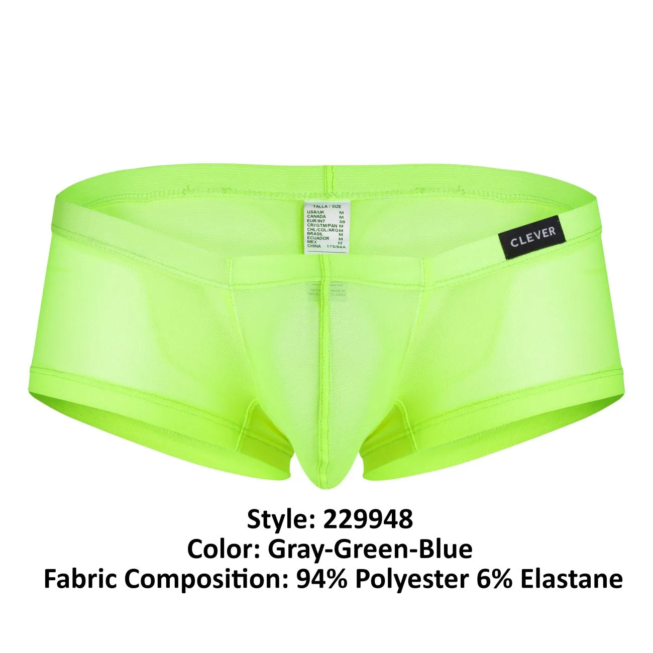 Clever Herrenunterwäsche Clever 229948 3er Pack Australische Latex-Boxershorts Farbe Grau-Grün-Blau