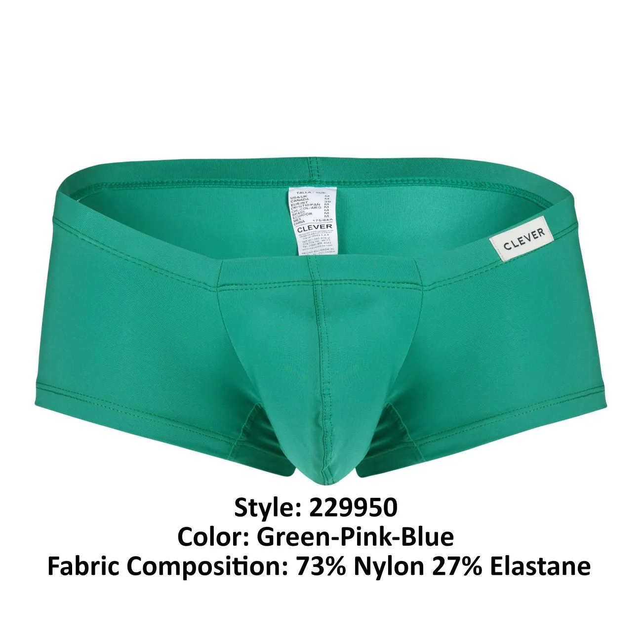 Clever Herrenunterwäsche Clever 229950 3er Pack Australische Latin Trunks Farbe Grün-Rosa-Blau