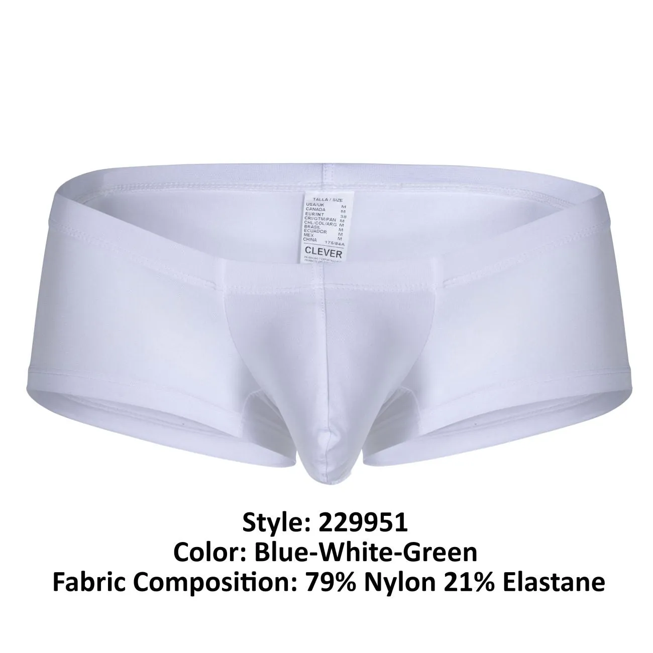 Clever Herrenunterwäsche Clever 229951 3er Pack Australische Latin Trunks Farbe Blau-Weiß-Grün