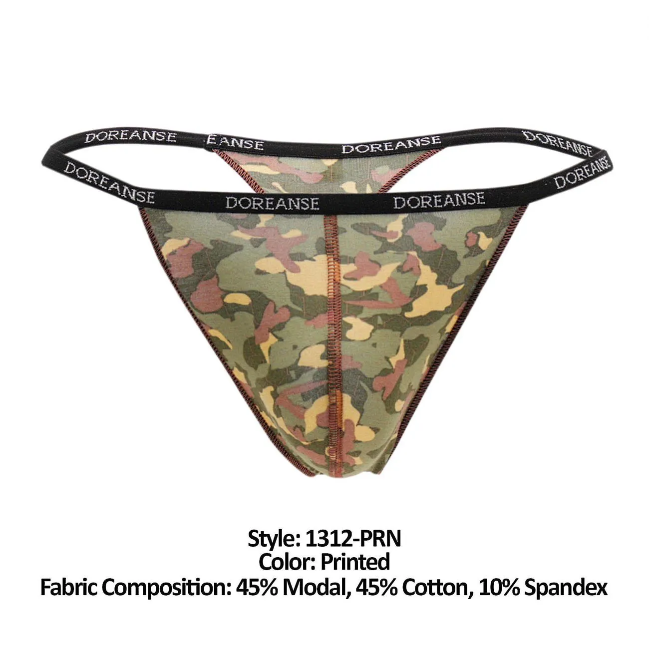 Bekleidung_Doreanse_Herrenunterwäsche Doreanse 1312-PRN Tarnfarbe String-Tanga Farbig Bedruckt