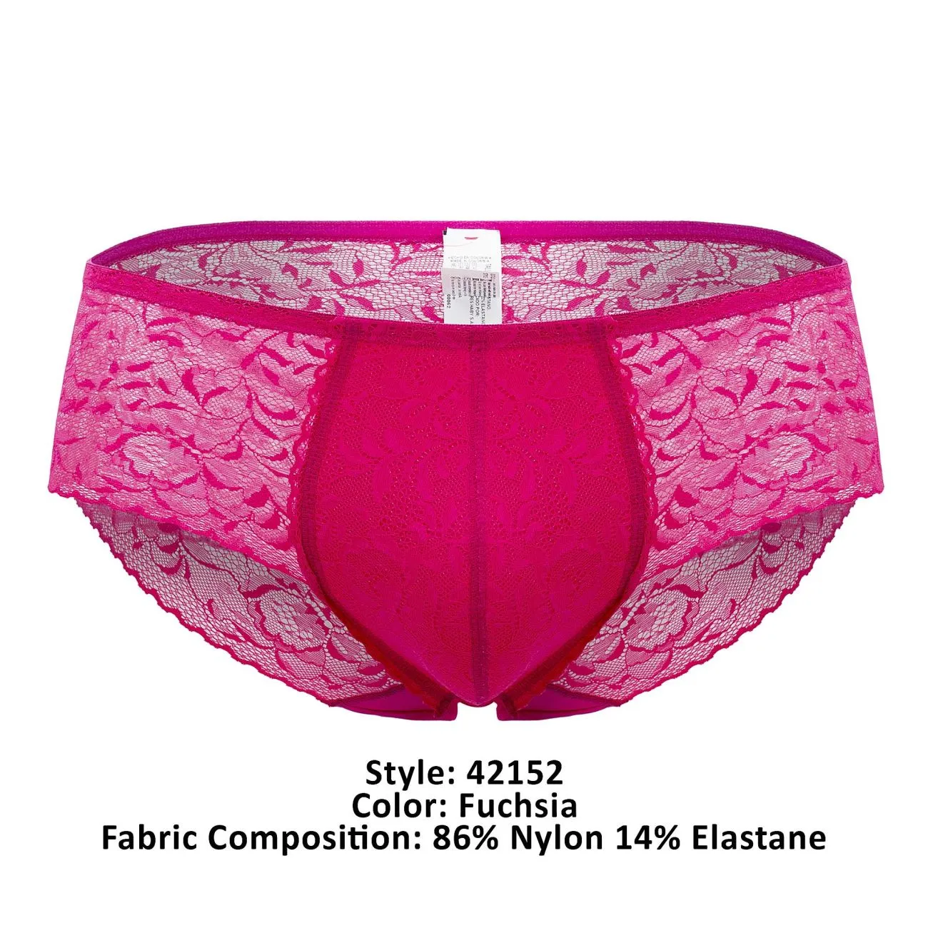 Bekleidung_Hawair_Herrenunterwäsche HAWAI 42152 Einfarbige Spitzen-Slipfarbe Fuchsia