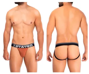 Clothing_Hawair_Mens Underwear HAWAI 42166 Solid Microfiber Jockstrap Color Amber