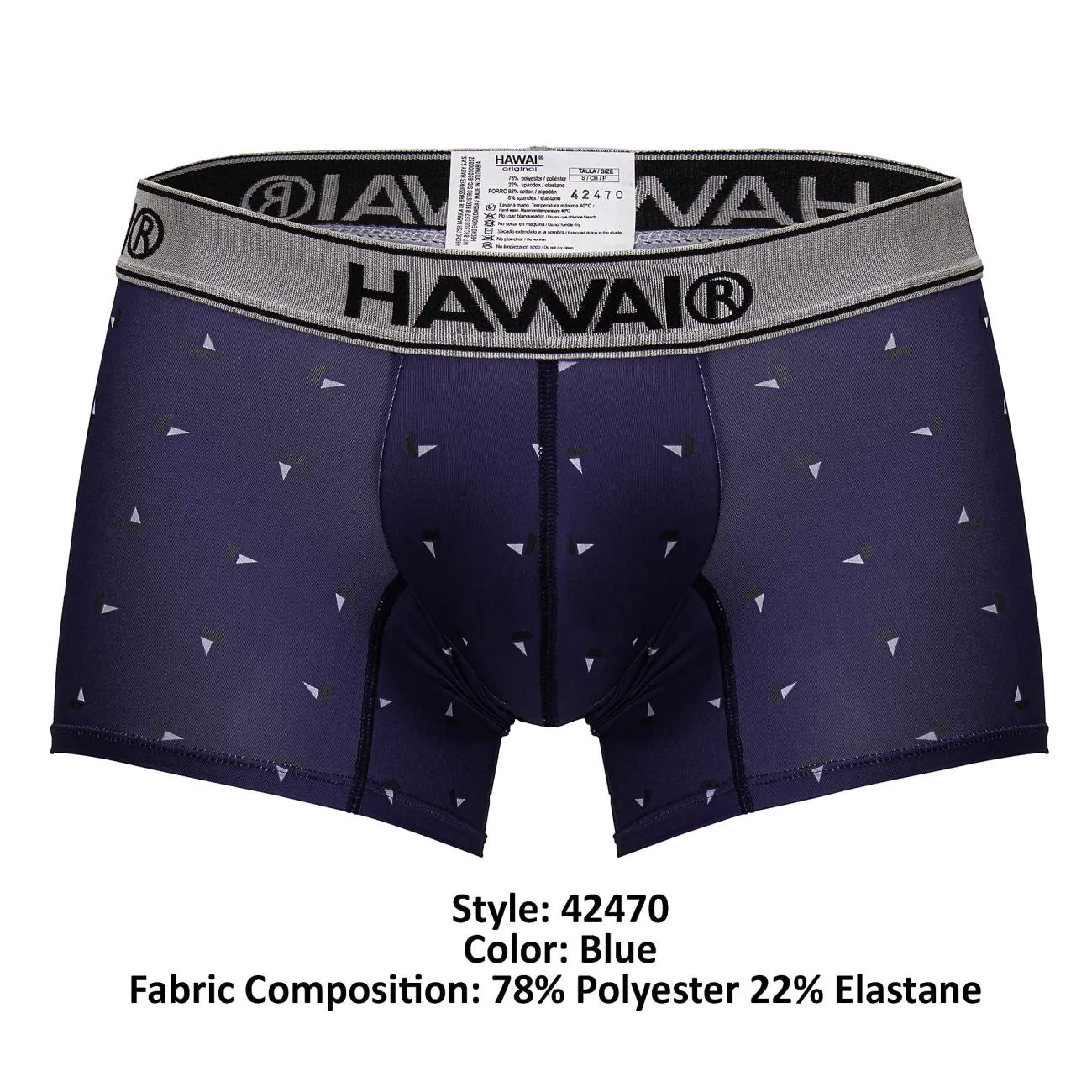 Bekleidung_Hawair_Herrenunterwäsche HAWAIR 42470 Bedruckte Mikrofaser-Boxershorts Farbe Blau