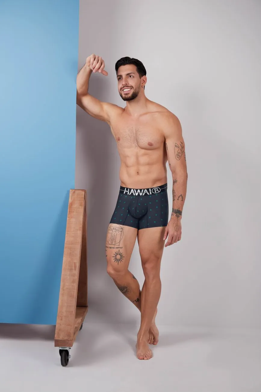 Bekleidung_Hawair_Herrenunterwäsche HAWAIR 42520 Bedruckte Mikrofaser-Boxershorts Farbe Dunkelblau