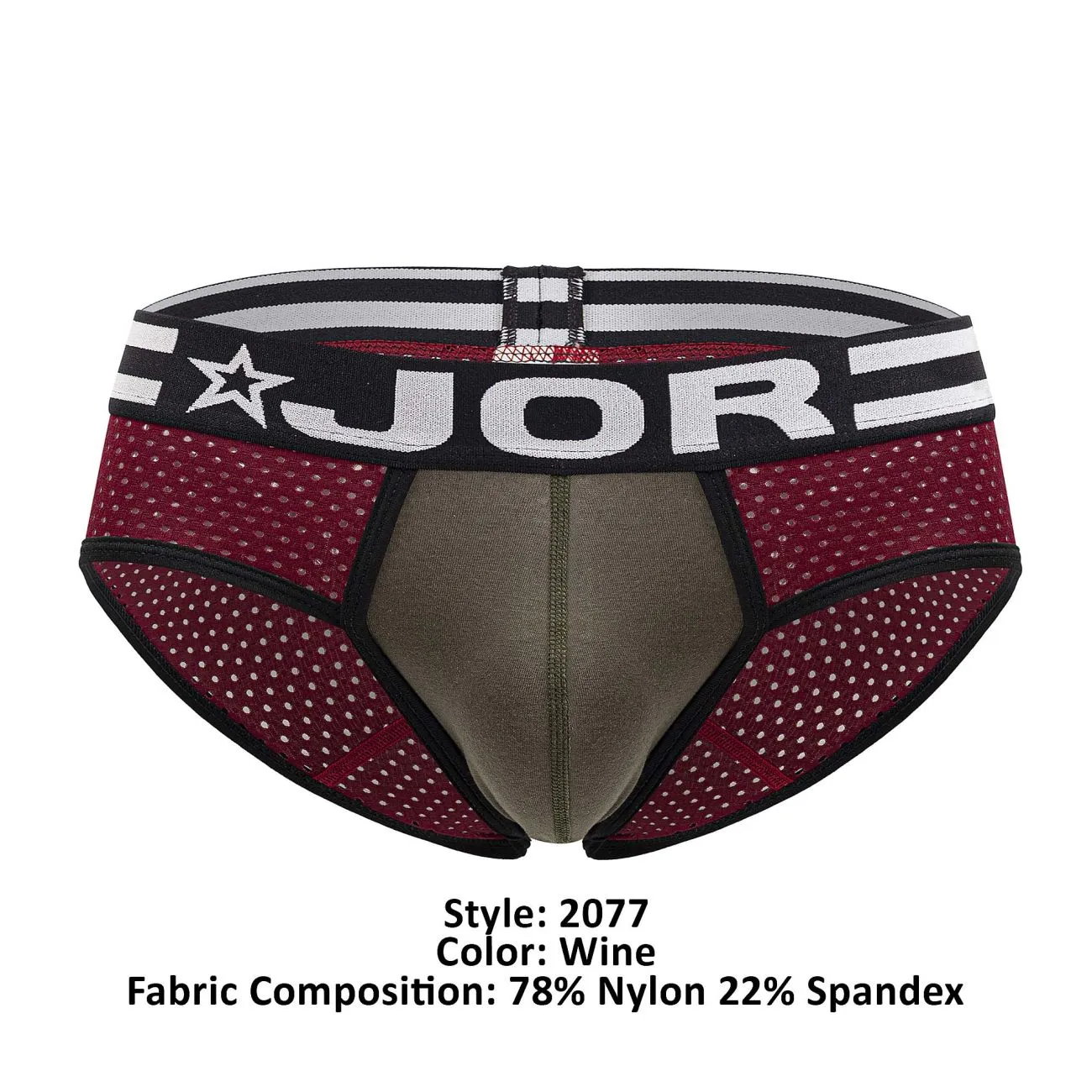 Bekleidung_Jor_Herrenunterwäsche JOR 2077 Armee-Slip Farbe Weinrot