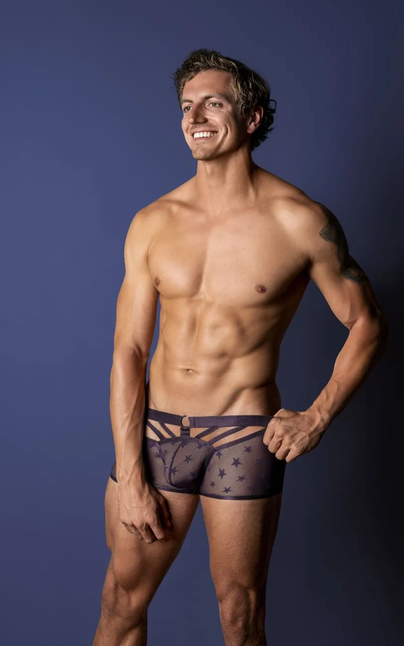 Bekleidung_Herren Power_Herrenunterwäsche Male Power 122-291 Love Star Short mit Ring Farbe Lila