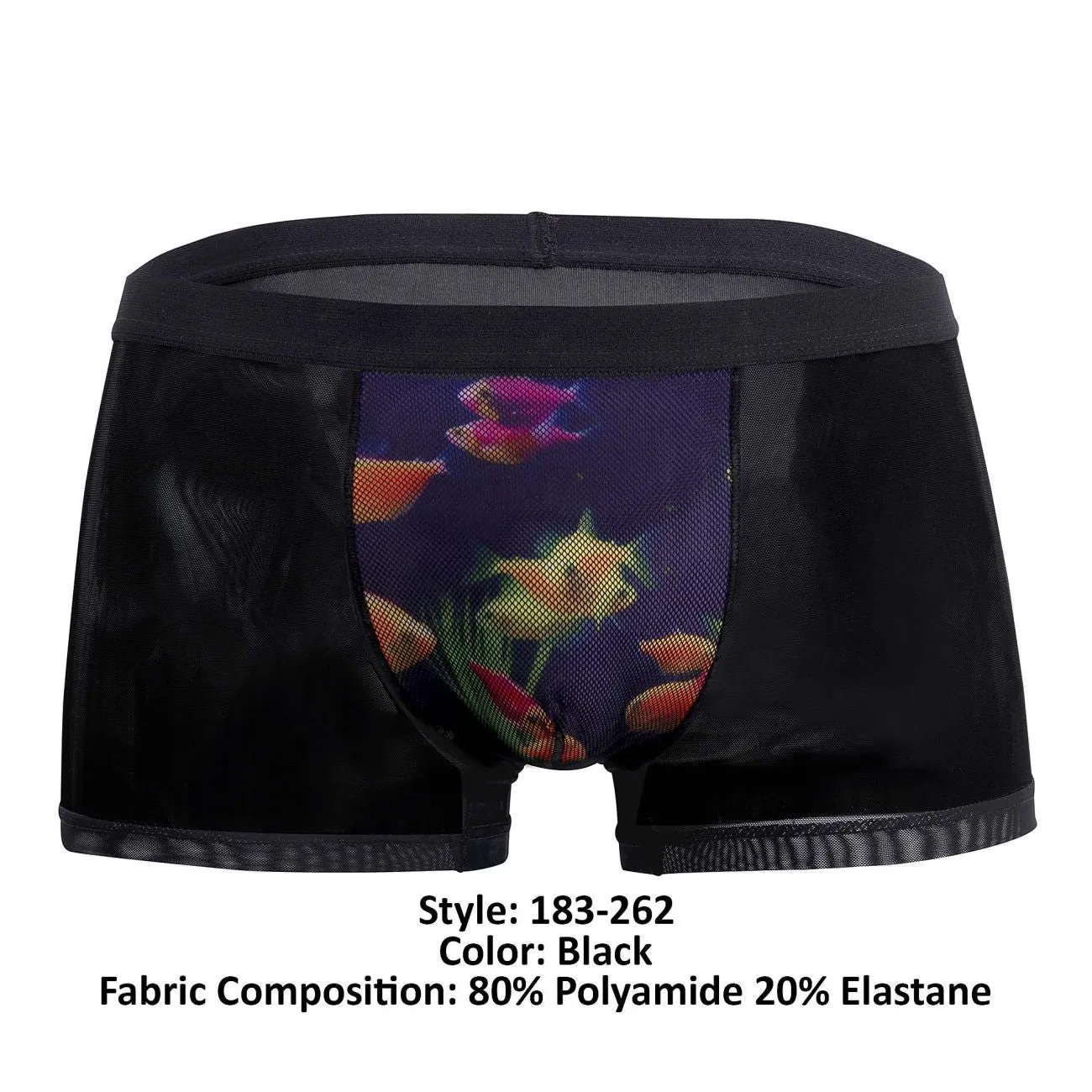 Bekleidung_Herren Power_Herrenunterwäsche Male Power 183-262 Privater Bildschirm Fischmuster Shorts Farbe Schwarz