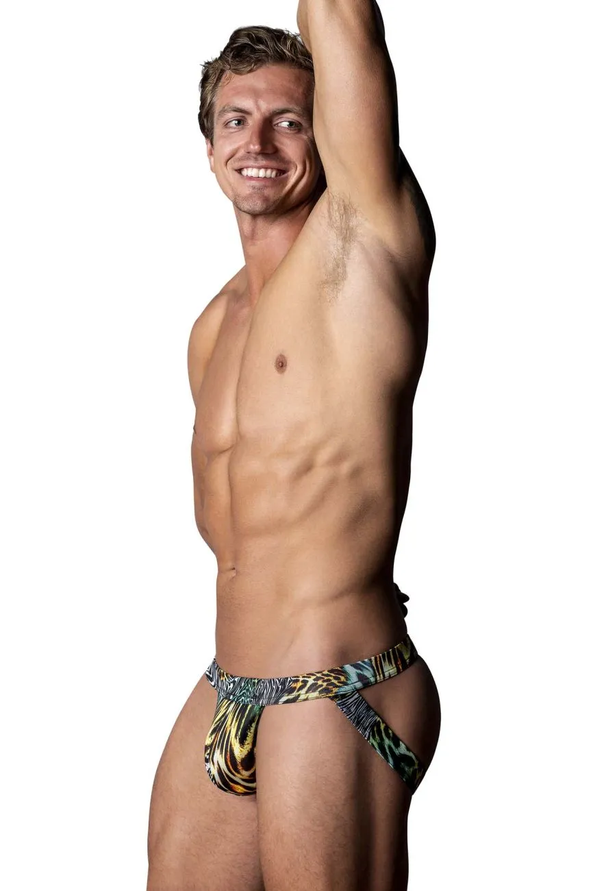 Bekleidung_Herren Power_Herrenunterwäsche Male Power 392-295 Wildes Sport-Supporter-Modell Farbe Mehrfarbig Tierprint