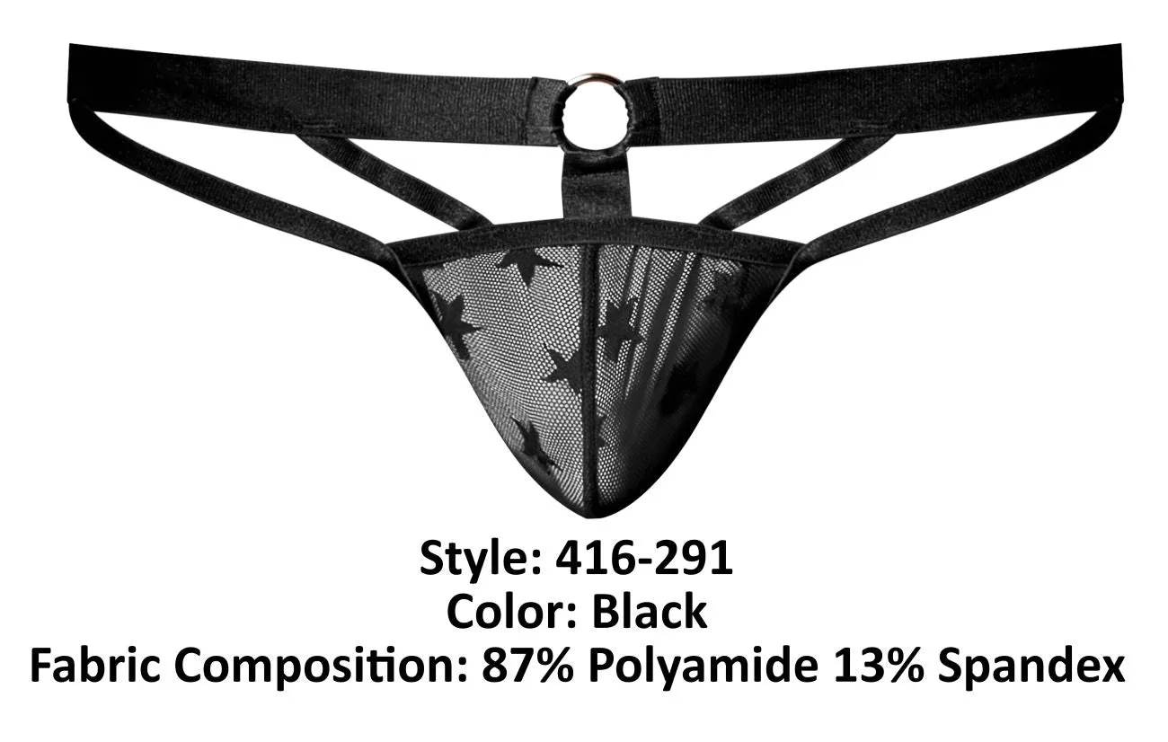 Bekleidung_Herren Power_Herrenunterwäsche Male Power 416-291 Love Star Tanga mit Ring Farbe Schwarz