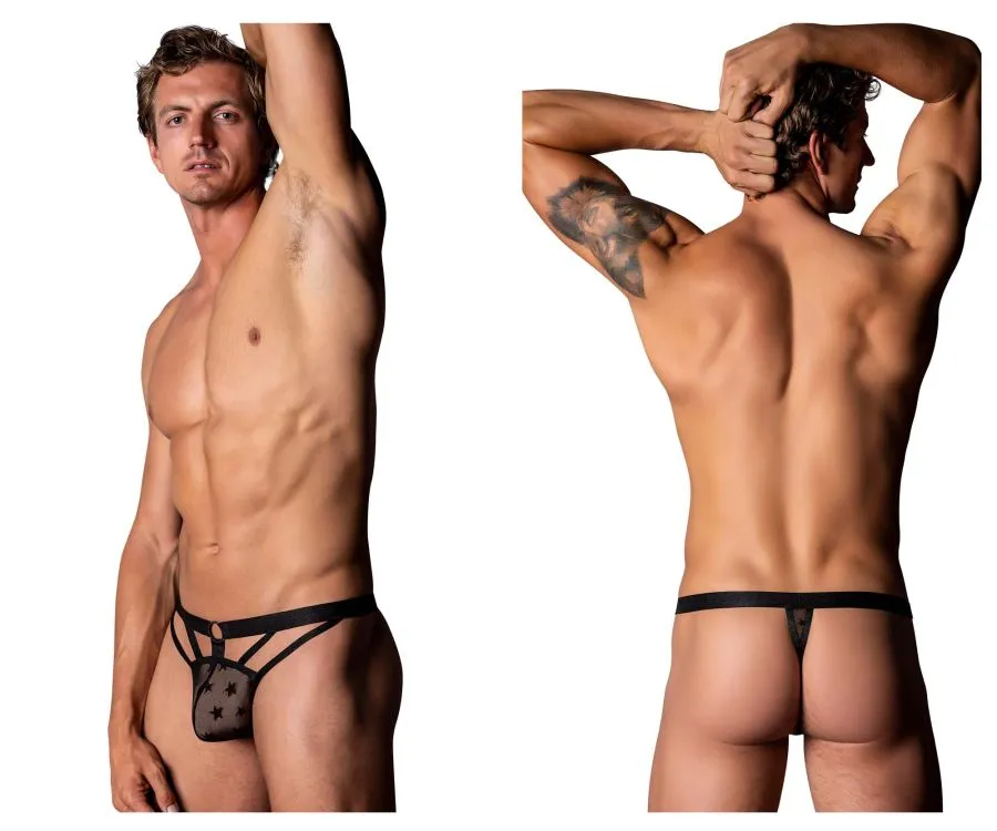 Bekleidung_Herren Power_Herrenunterwäsche Male Power 416-291 Love Star Tanga mit Ring Farbe Schwarz