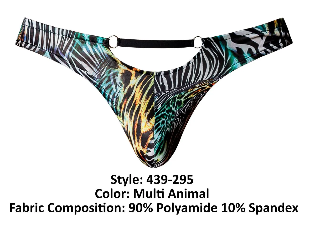 Bekleidung_Herren Power_Herrenunterwäsche Male Power 439-295 Wildes Tanga mit 2 Ringen Farbe Mehrfarbig Animal