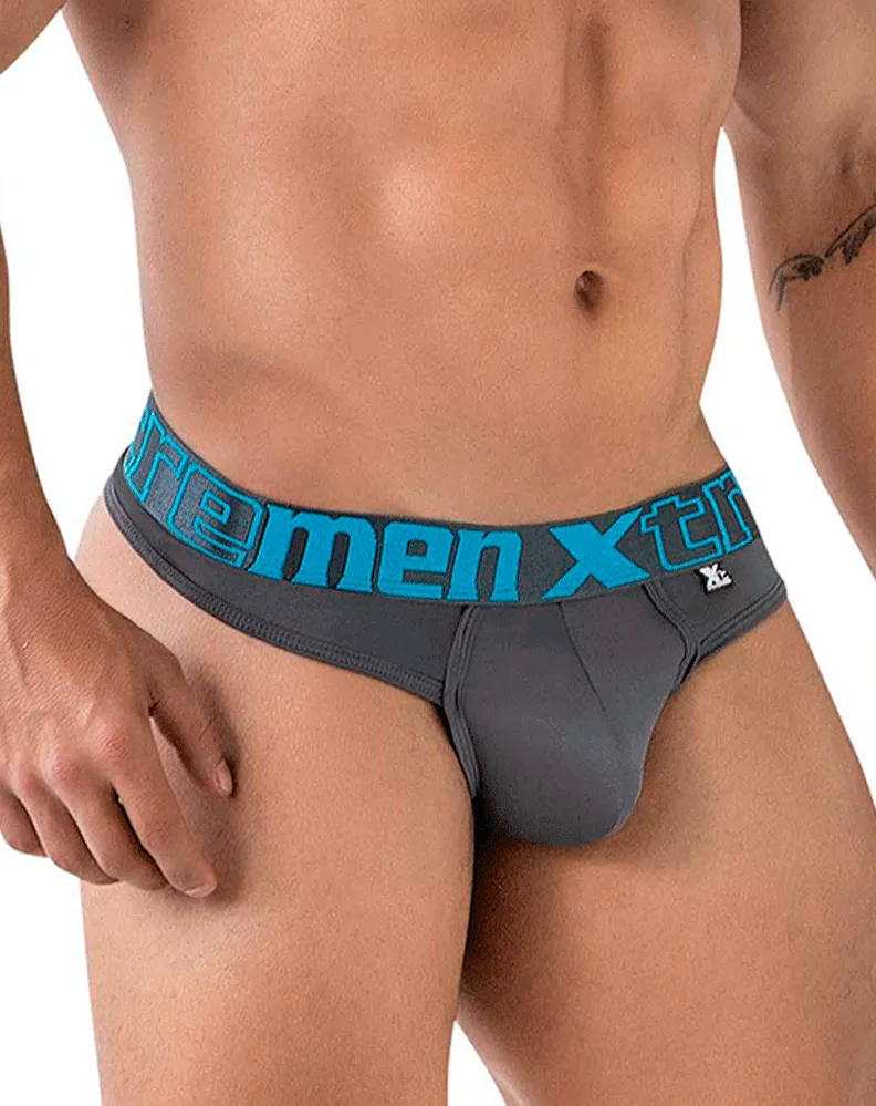 Clothing_Xtremen_Herrenunterwäsche Xtremen 91208b Mikrofaser Tangas Grau