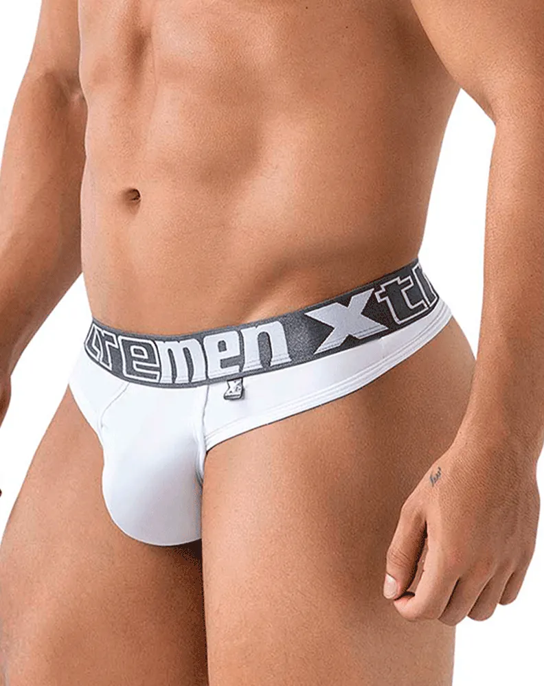 Clothing_Xtremen_Herrenunterwäsche Xtremen 91208b Mikrofaser Tangas Weiß