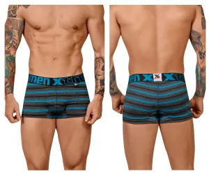 Clothing_Xtremen_Underwear Xtremen 51453C Stripes Trunk Color Turquoise