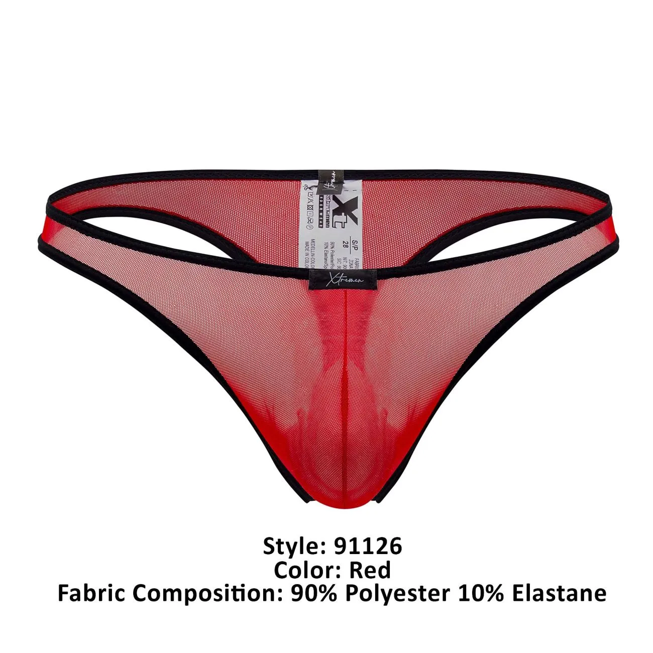 Clothing_Xtremen_Unterwäsche Xtremen 91126 Mesh Tangas Farbe Rot