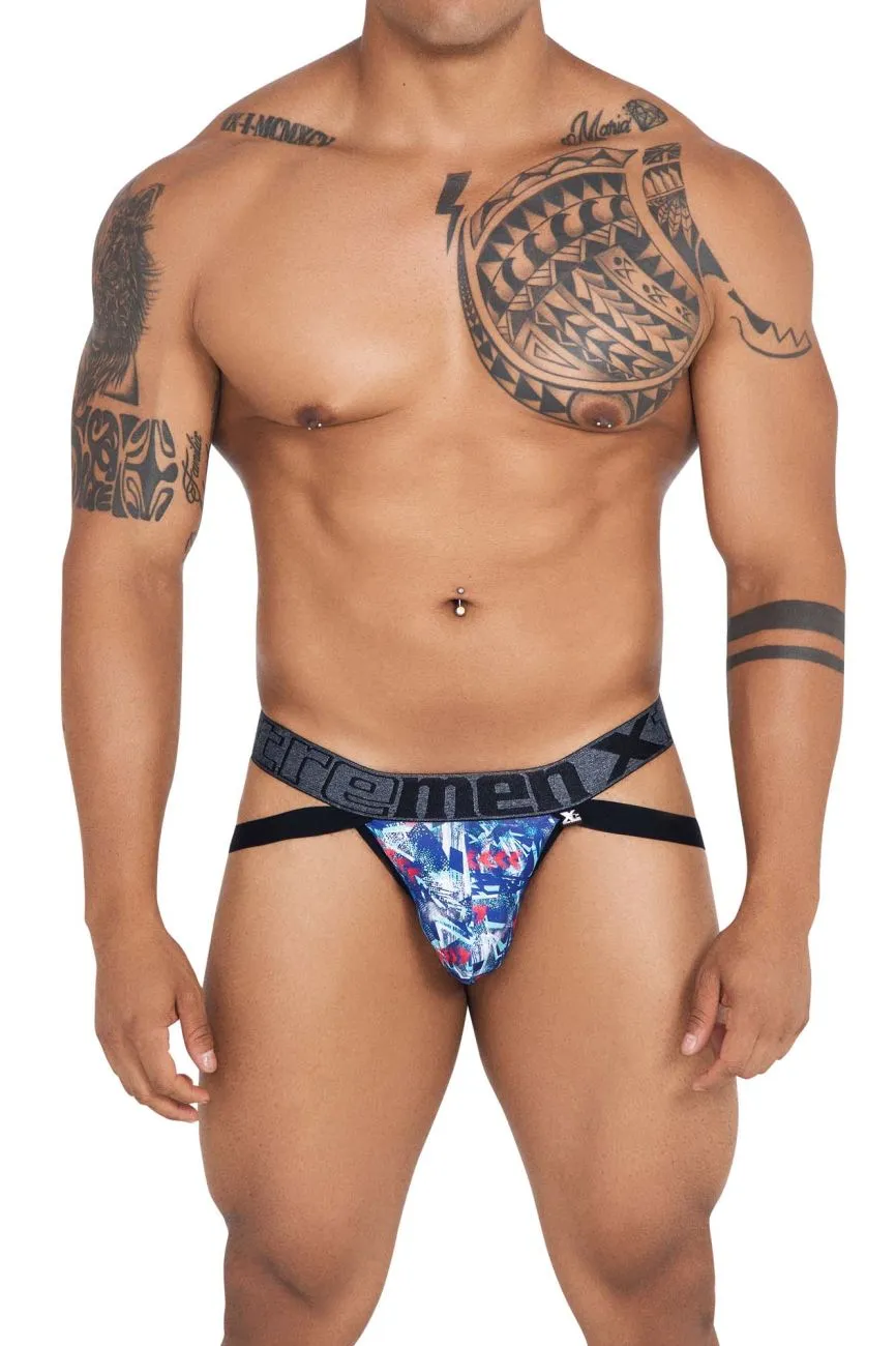 Clothing_Xtremen_Unterhose Xtremen 91130 Bedruckter Jockstrap Farbe Royal