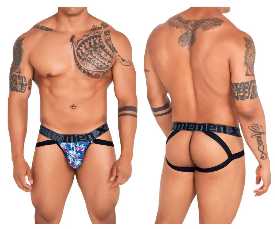 Clothing_Xtremen_Unterhose Xtremen 91130 Bedruckter Jockstrap Farbe Royal