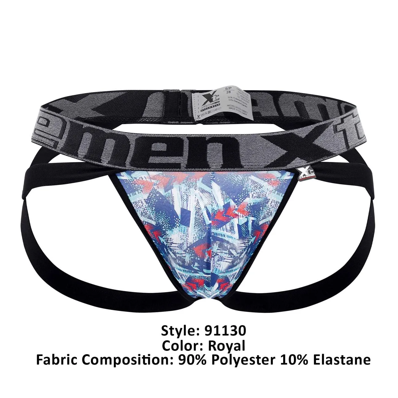 Clothing_Xtremen_Unterhose Xtremen 91130 Bedruckter Jockstrap Farbe Royal