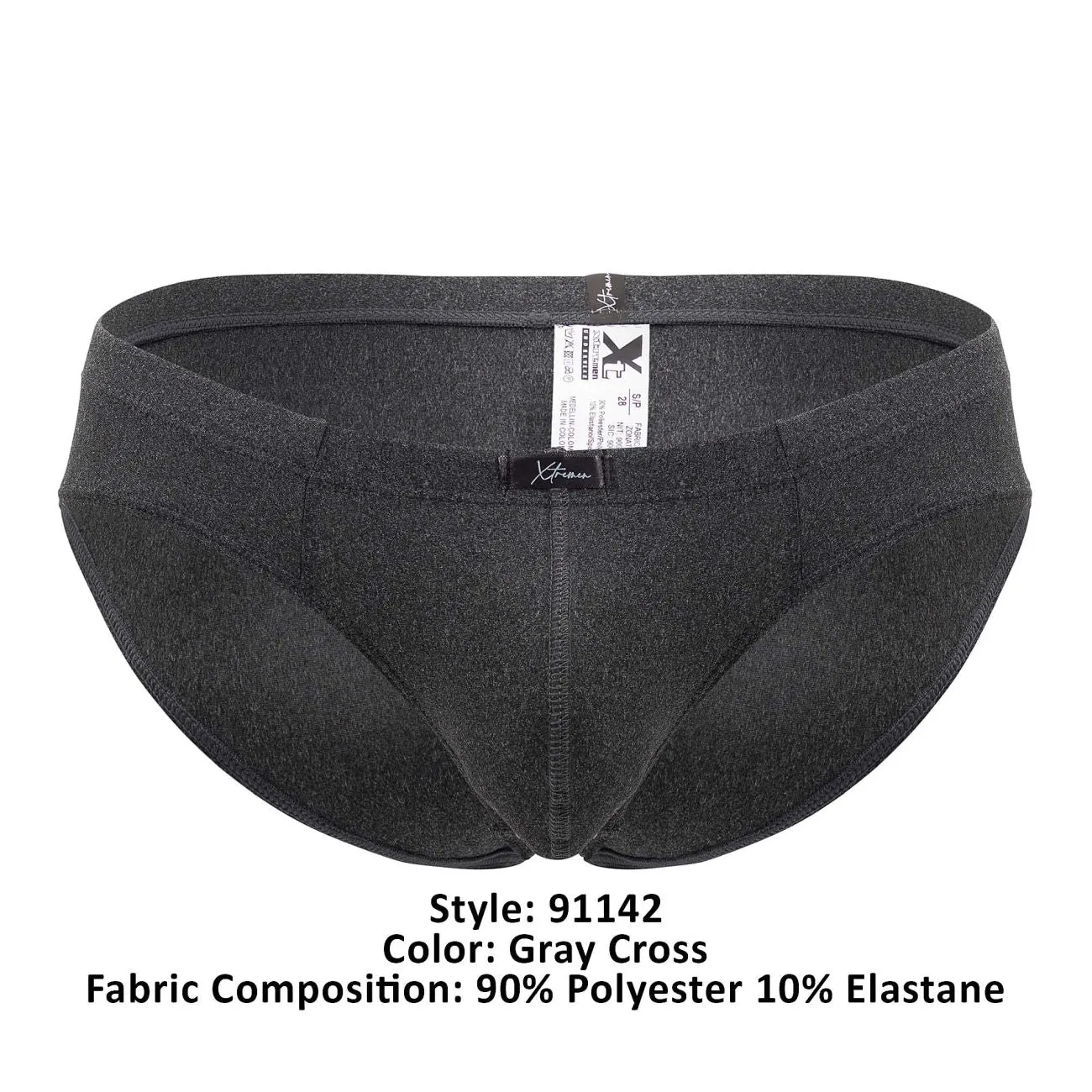 Clothing_Xtremen_Unterwäsche Xtremen 91142 Ultraweiche Slip Farbe Grau Kreuz