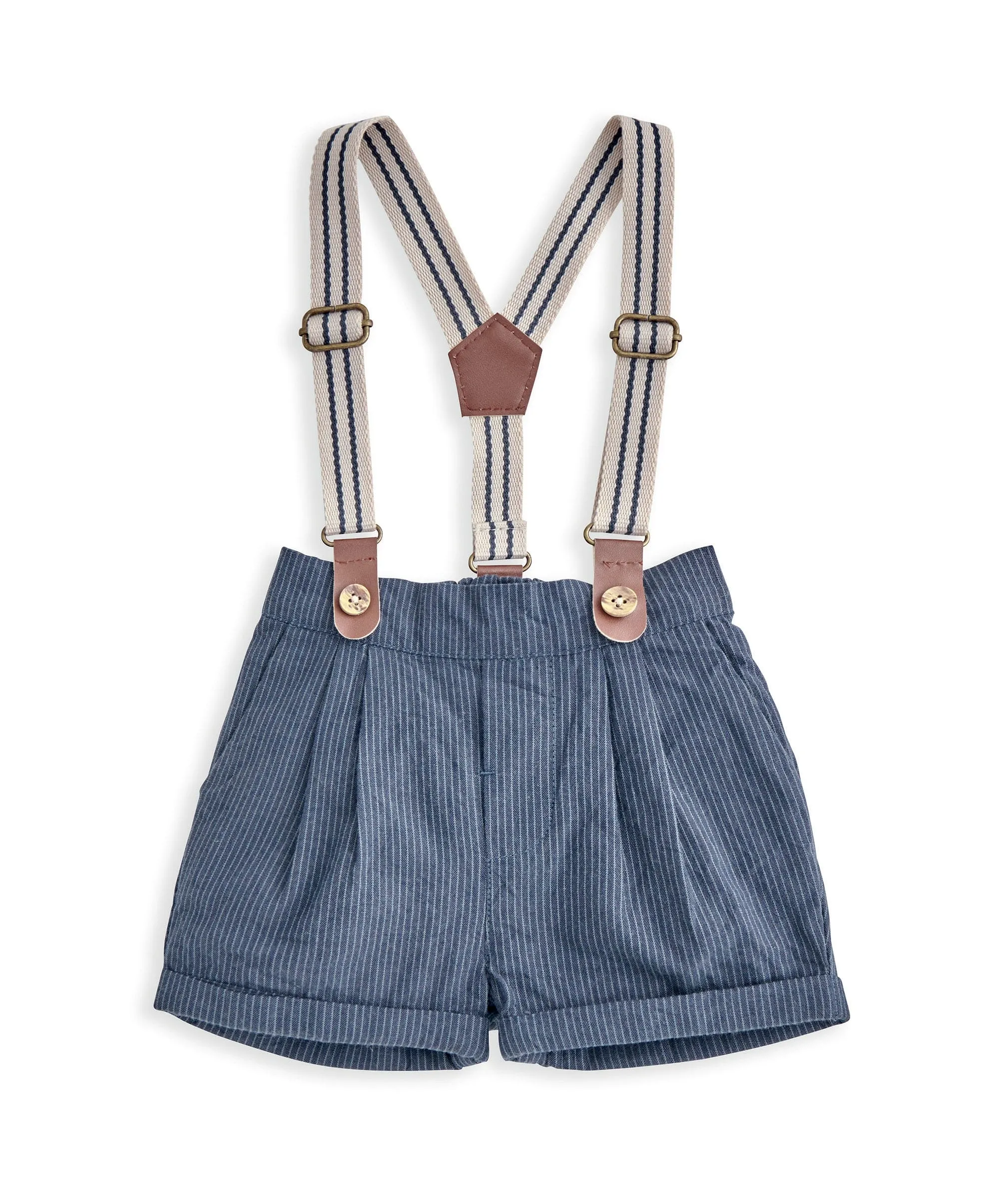 Kragen-Body, Shorts & Hosenträger-Set (3-teilig)