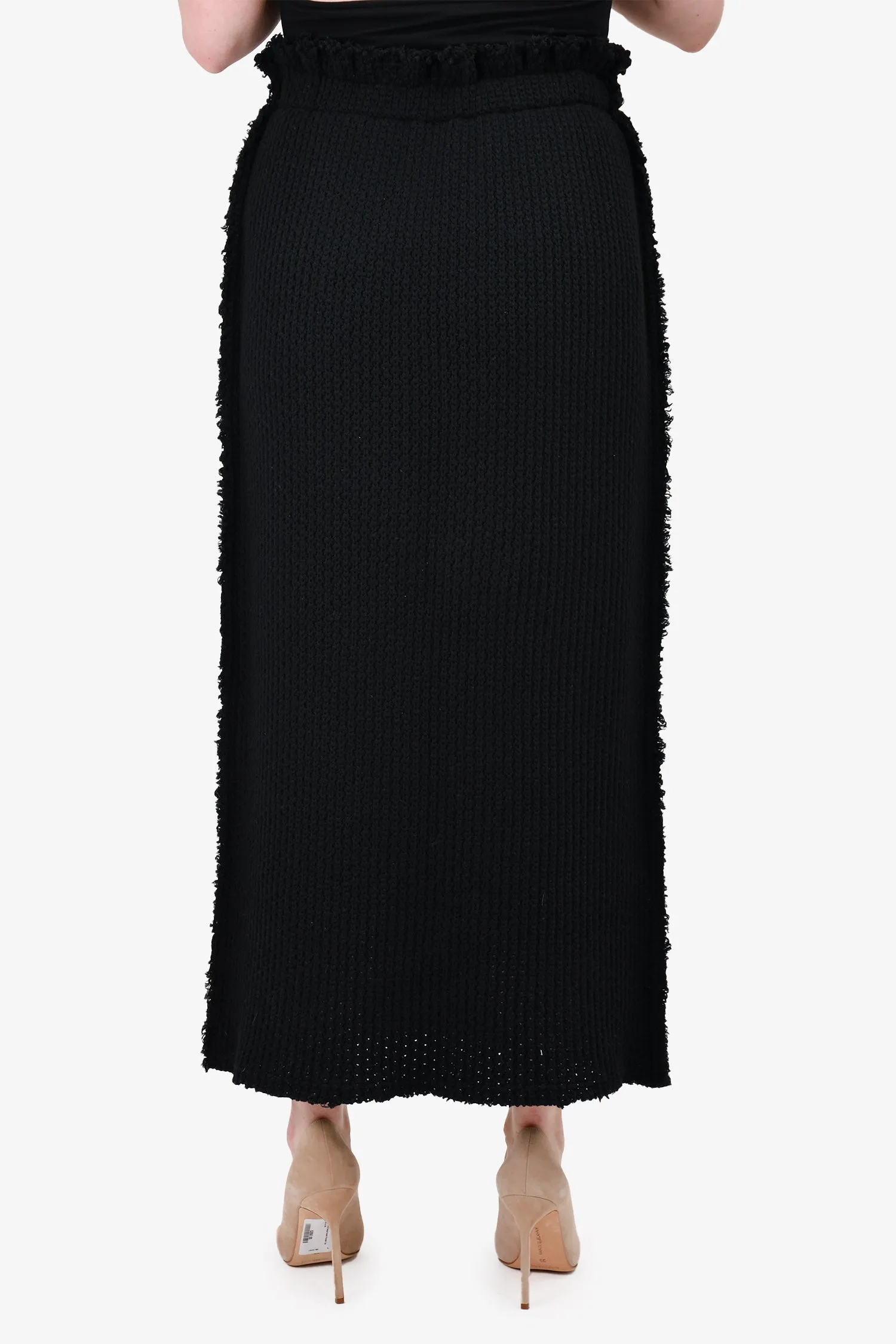 Comme des Garcons Schwarzer Woll-Midirock Größe M