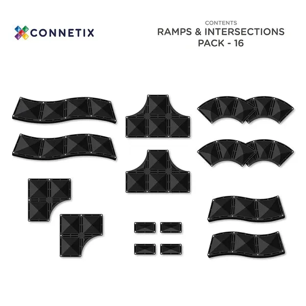 Connetix Straßen, Rampen und Kreuzungen 16-teiliges Set